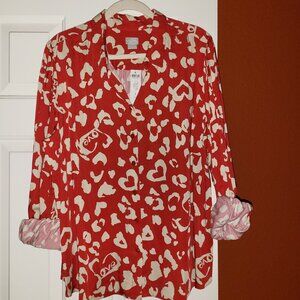 Red, FUN and Silky blouse to accentuate your Amóre.